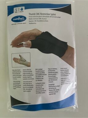 Black Thumb CMC Restriction Splint - Small Right